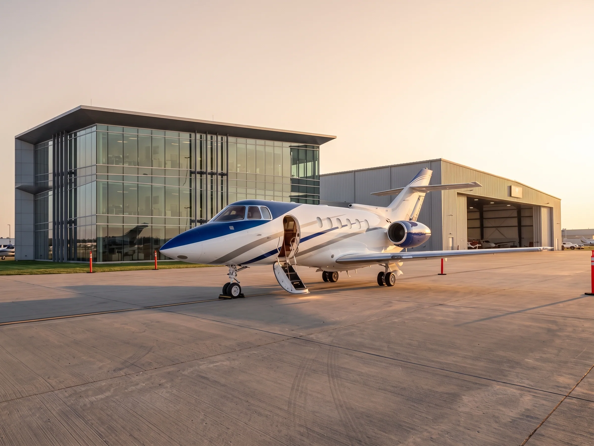 Hawker 800 en plataforma