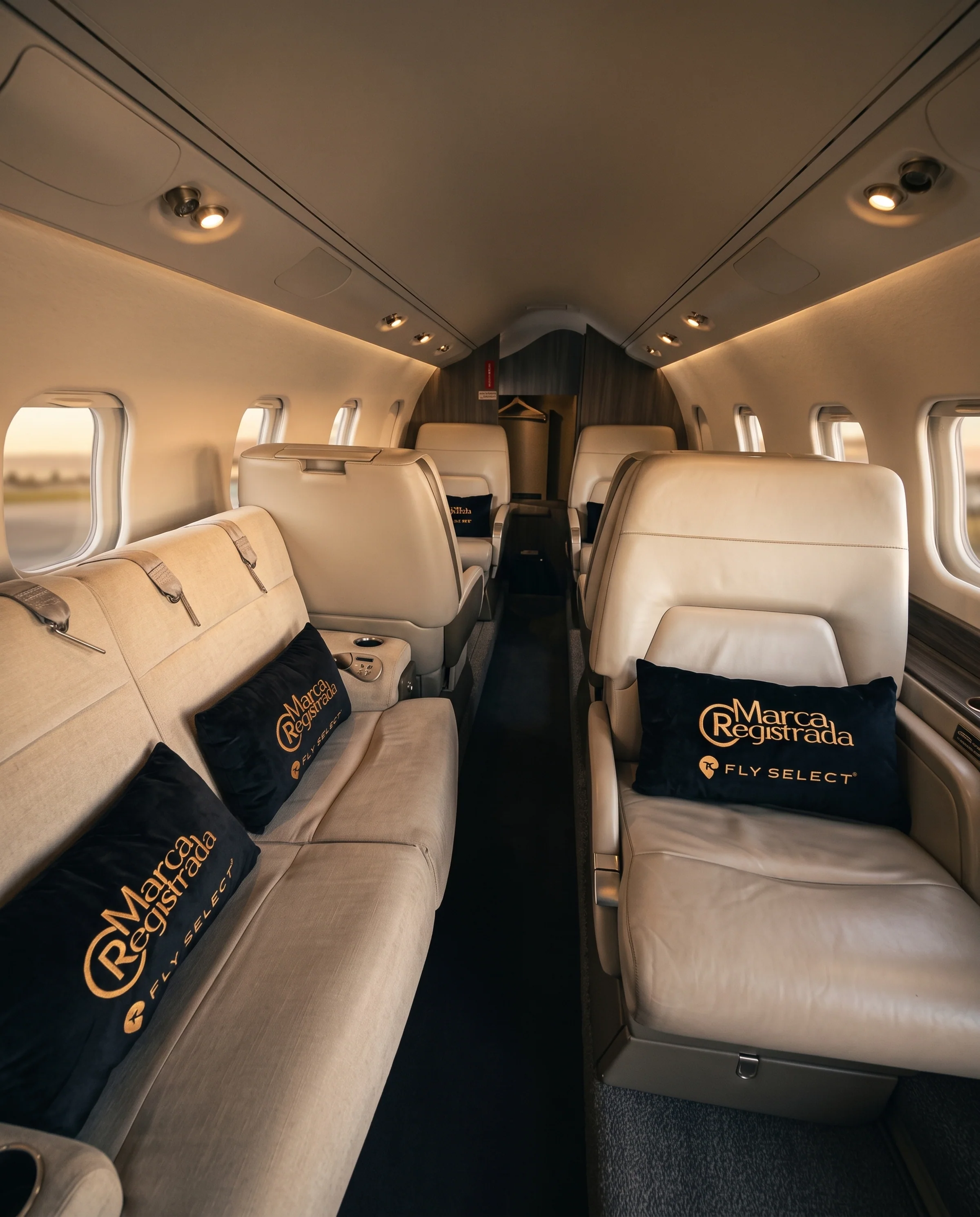 Cabina con cojines personalizados de gira Fly Select