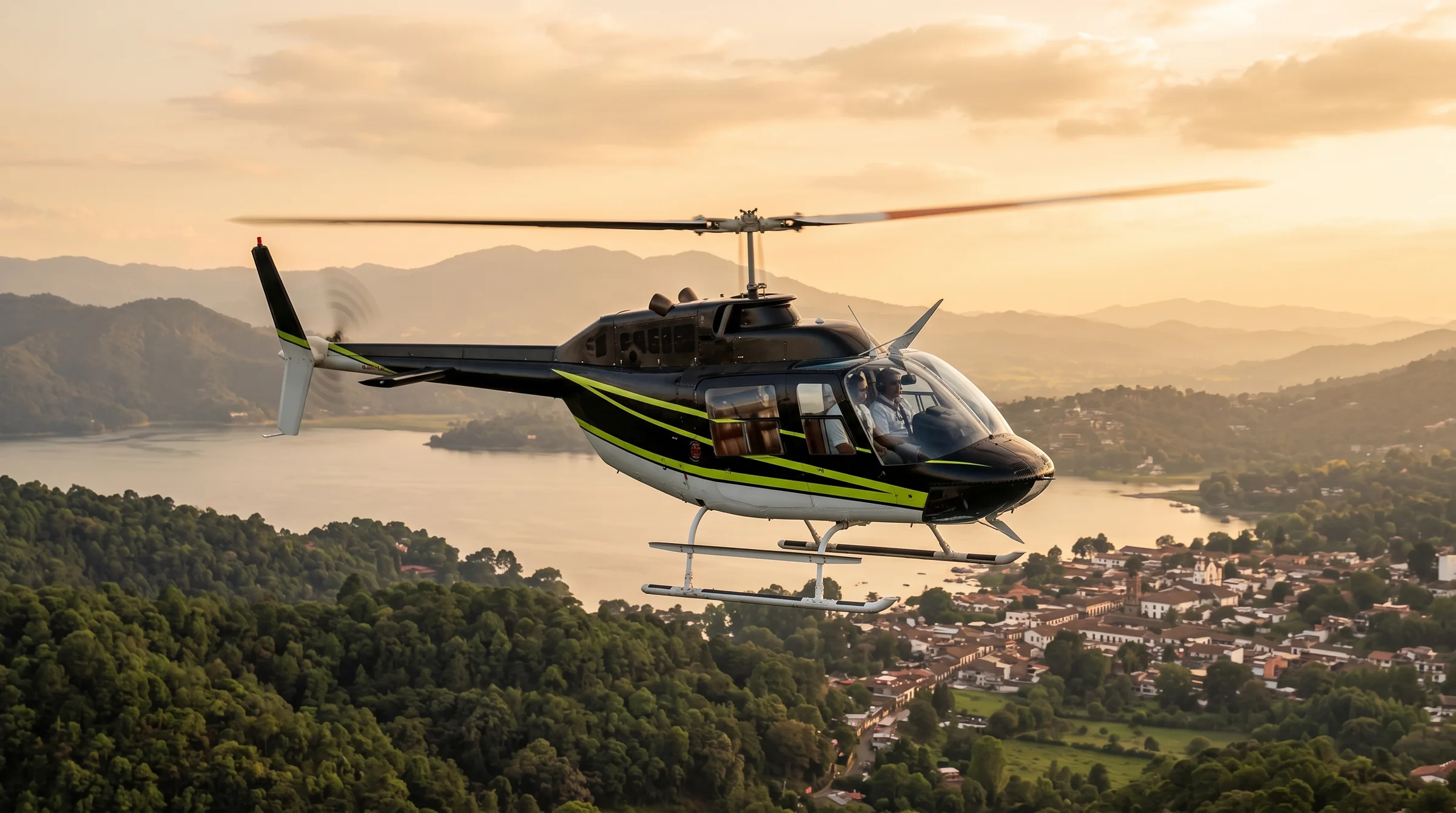 Helicóptero Bell 206 en vuelo