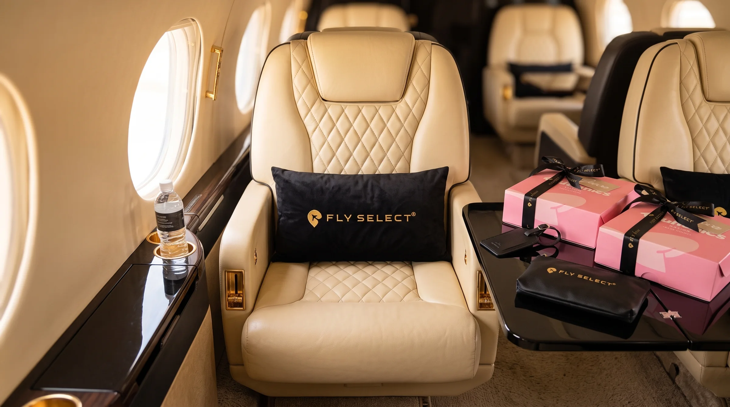 Cojines Fly Select personalizados a bordo