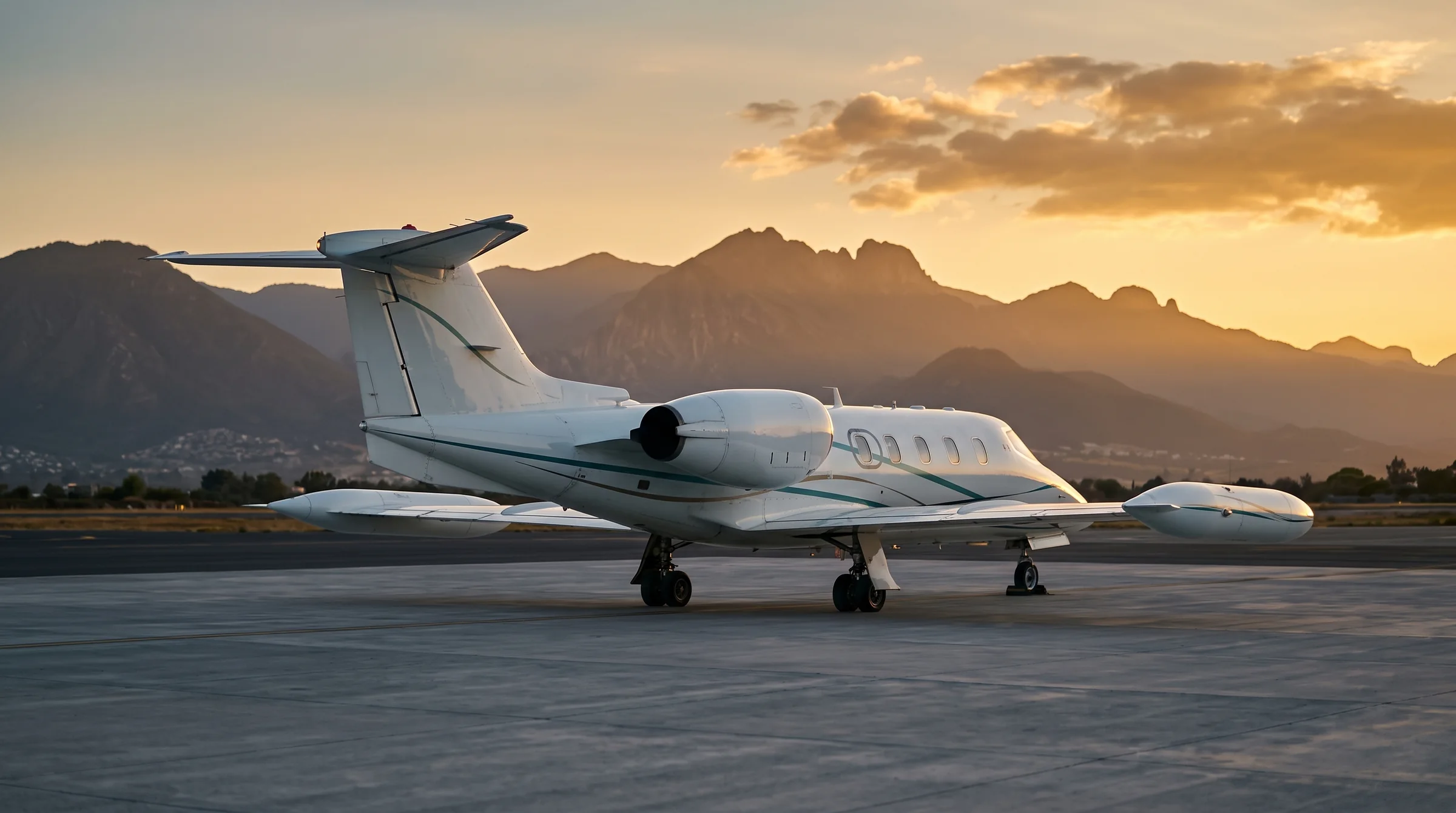Learjet 35 en plataforma